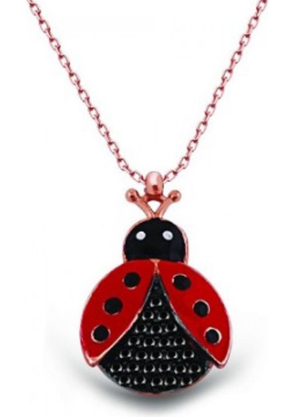 925 Ayar Gümüş Uğur Böceği Kolye