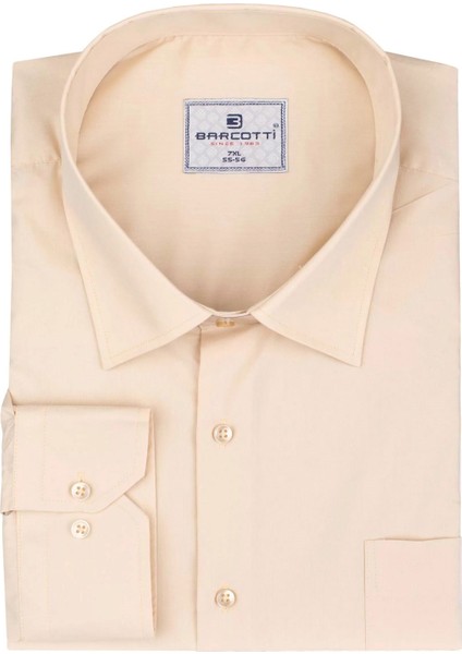 Erkek Büyük Beden 118-191 Kilo Arası Için Uygun Cepli Klasik Gömlek Bej fiyatları