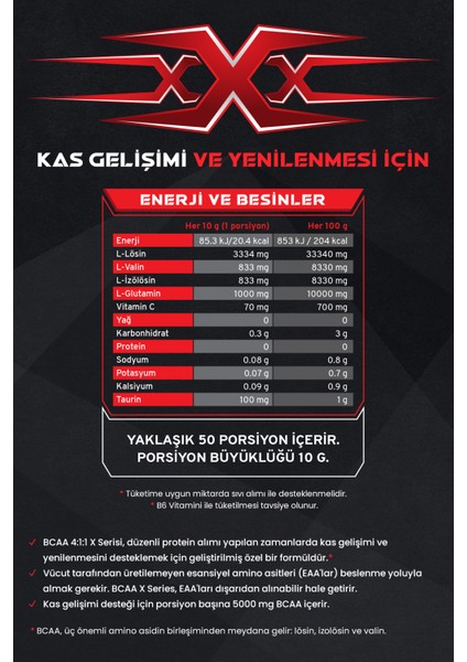 Bcaa x Series 4.1.1 500 G Portakal Aromalı