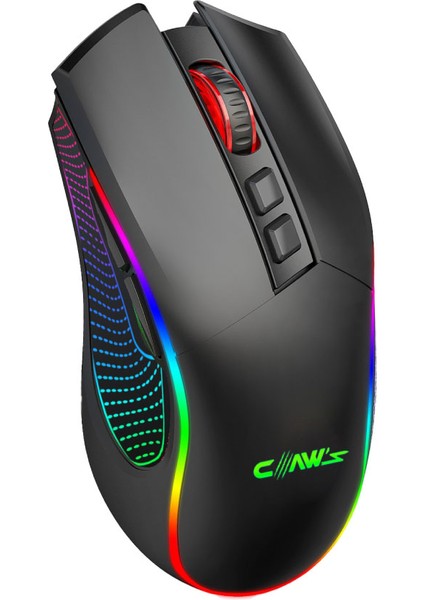 Crossfire Air V1 Kablosuz 10000 Dpi Pixart PMW3325 Sensör Makro Yazılımlı Chromatic RGB Kablosuz Gaming Mouse - Siyah (2.4 GHz Kablosuz + BT5.1 + Type-C ile Kullanım Desteği)