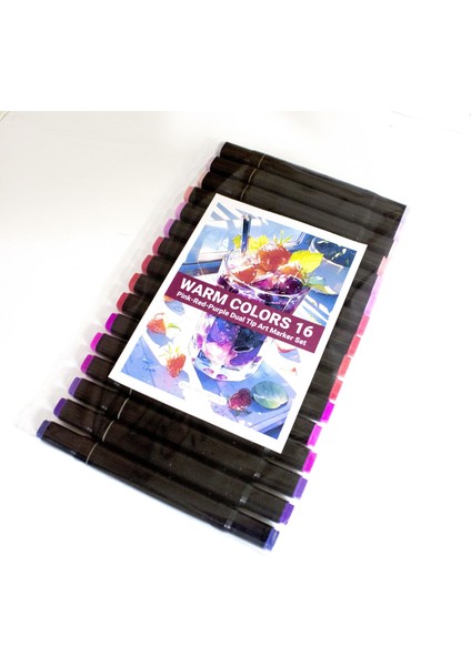 Marker Set 16’lı Pembe Kırmızı Mor Tonlar
