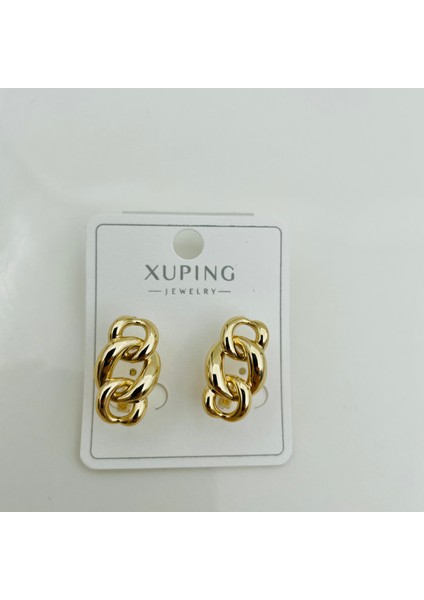 Xupıng Jewelry 14 Ayar Altın Kaplama, Zincir Küçük Model Küpe