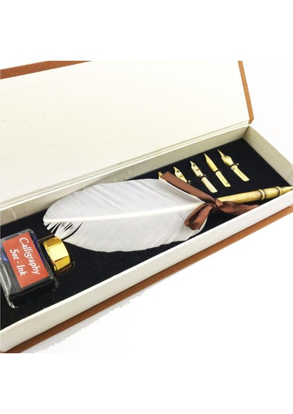Orijinal Steel Pen Kuş Tüyü Divit Kalemi Seti