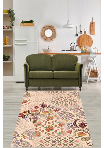 Çok Renkli Yaprak ve Çiçek Desenli Kreatif Modern Dekoratif Yıkanabilir Kaymaz Taban Leke Tutmaz Salon Halısı fiyatları