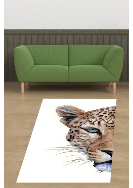 Beyaz Zemin Kaplan Desen Yıkanabilir Kaymaz Taban Leke Tutmaz Salon Halısı fiyatları