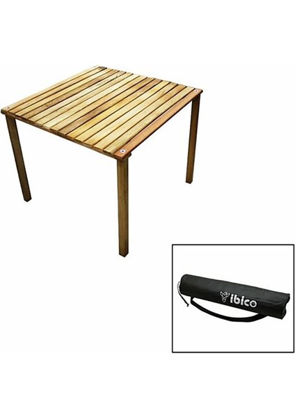 Ibico Vidalı Ahşap Katlanır Kamp Masası