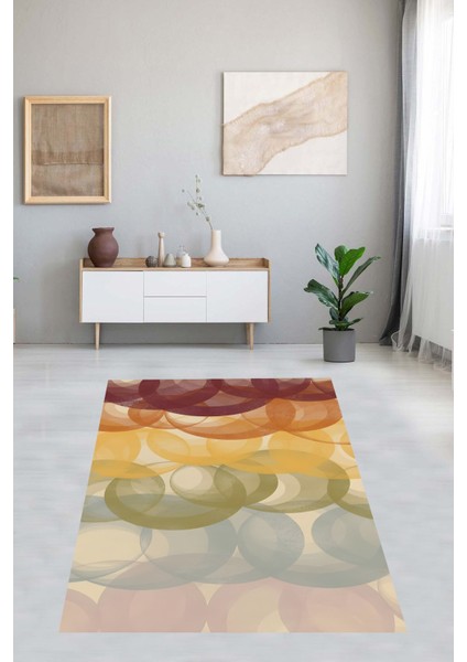 Renkli Daire Desenli Yıkanabilir Kaymaz Taban Leke Tutmaz Salon Halısı fiyatları