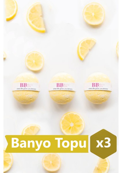 Bathbox Banyo Topu ve Nem Bombası Jakuzi Küvet Manikür Topu Banyo Bombası 130G x Adet When Life Gives You Lemone