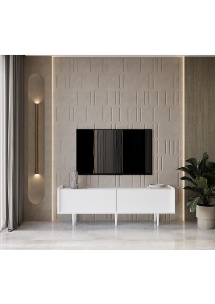 Rigel Country Mdf 2kapaklı (Üstten Açılır) Ahşap Ayaklı 180 cm Tv Ünitesi