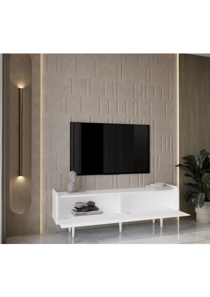 Rigel Country Mdf 2kapaklı (Üstten Açılır) Ahşap Ayaklı 180 cm Tv Ünitesi