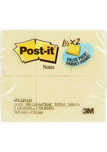 3m 655 MTDR Postit 76 x 127 cm Mint Serisi 6'lı Pk