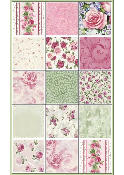 Patchwork Kırkyama Gül Desenli Vintage Yıkanabilir Kaymaz Taban Leke Tutmaz Salon Halısı Yoluk modelleri