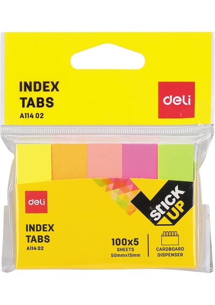 Sticky Notes Index Tabs 5 Renk 100’lü A11402