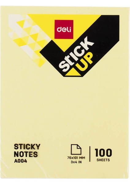 Sticky Notes Yapışkanlı Not Kağıdı 76 x 101 mm Sarı EA00453