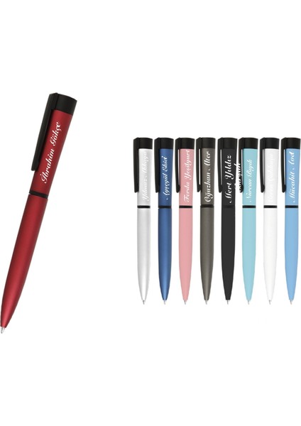 Isme Kişiye Özel Mavi Çevirmeli Metal Tükenmez Kalem indirimleri