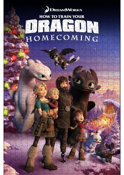 How To Train Your Dragon: Homecoming (2019) Film Posterinin 500 Parça Puzzle Yapbozu Sürüm3