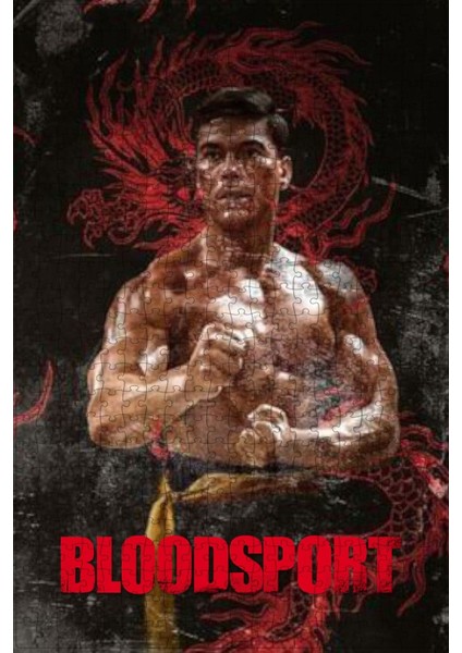 Bloodsport (1988) Film Posterinin 500 Parça Puzzle Yapbozu Sürüm2