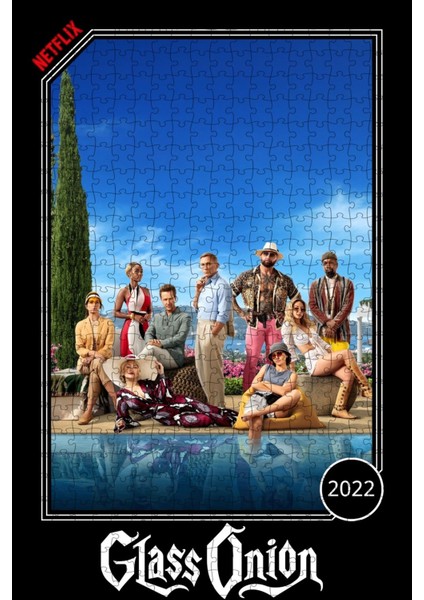 Glass Onion: A Knives Out Mystery (2022) Film Posterinin 500 Parça Puzzle Yapbozu Sürüm2