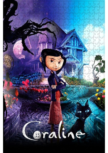 Coraline (2009) Film Posterinin 500 Parça Puzzle Yapbozu Sürüm2