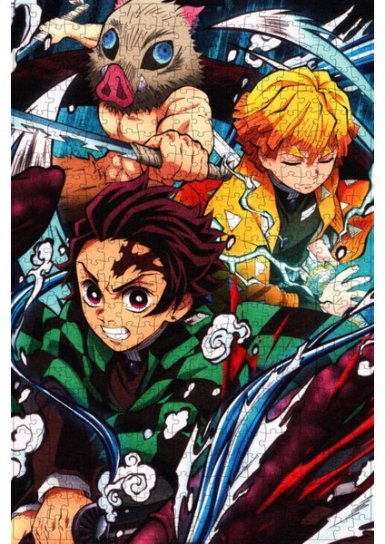 Demon Slayer: Kimetsu No Yaiba (2019) Film Posterinin 500 Parça Puzzle Yapbozu Sürüm2