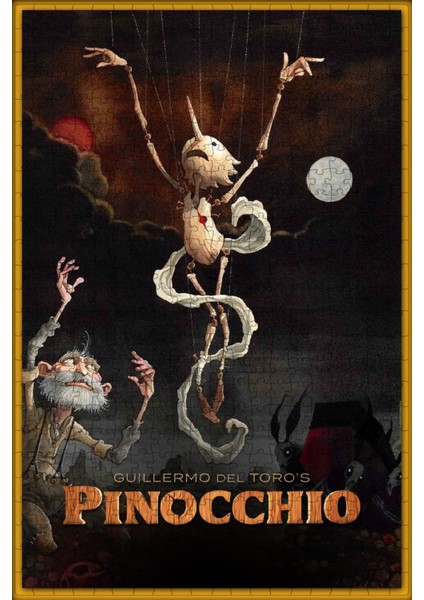 Guillermo Del Toro's Pinokyo (2022) Film Posterinin 500 Parça Puzzle Yapbozu