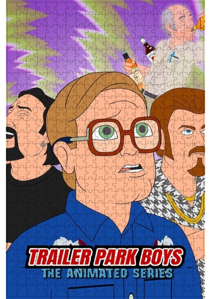 Trailer Park Boys: The Animated Series (2019) Film Posterinin 500 Parça Puzzle Yapbozu Sürüm2