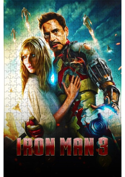 Iron Man 3 (2013) Film Posterinin 500 Parça Puzzle Yapbozu SÜRÜM12