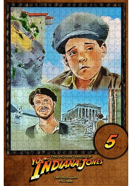 Genç Indiana Jones'un Maceraları Travels With Father (1996) Film Posterinin 500 Parça Puzzle Yapbozu