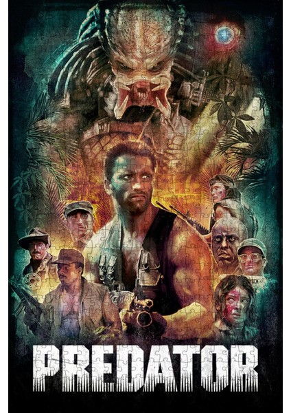 Predator (1987) Film Posterinin 500 Parça Puzzle Yapbozu S4