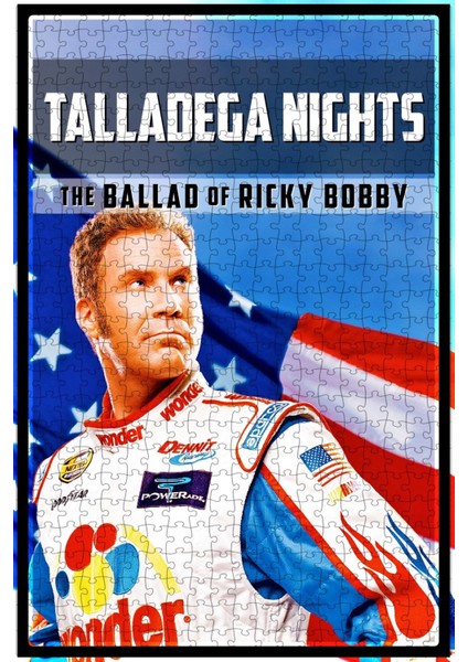 Talladega Nights: The Ballad Of Ricky Bobby (2006) Film Posterinin 500 Parça Puzzle Yapbozu P56