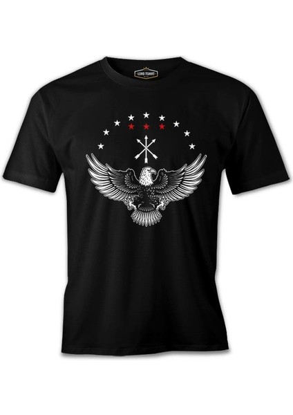 Kafkas Adige Bayraklı Karta Siyah Erkek Tshirt