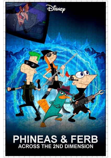 Phineas And Ferb: The Movie: Across The 2nd Dimension 2011 Film Posterinin 500 Parça Puzzle Yapbozu