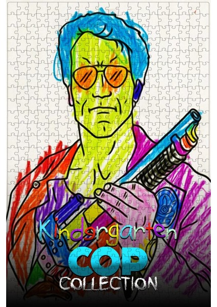 Kindergarten Cop Collection Film Posterinin 500 Parça Puzzle Yapbozu Sürüm2