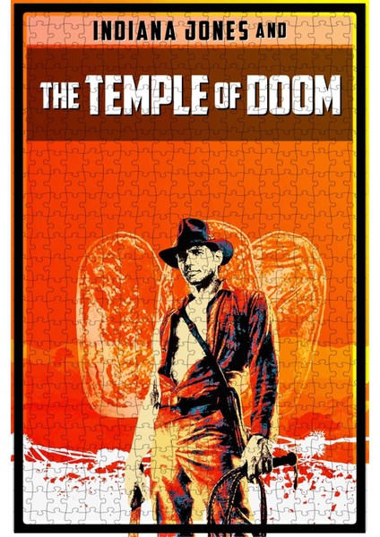 Indiana Jones And The Temple Of Doom (1984) Film Posterinin 500 Parça Puzzle Yapbozu Sürüm3 S19