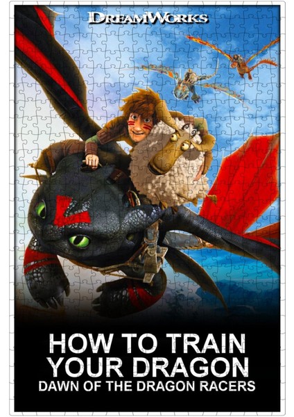 Dragons: Dawn Of The Dragon Racers (2014) Film Posterinin 500 Parça Puzzle Yapbozu F40