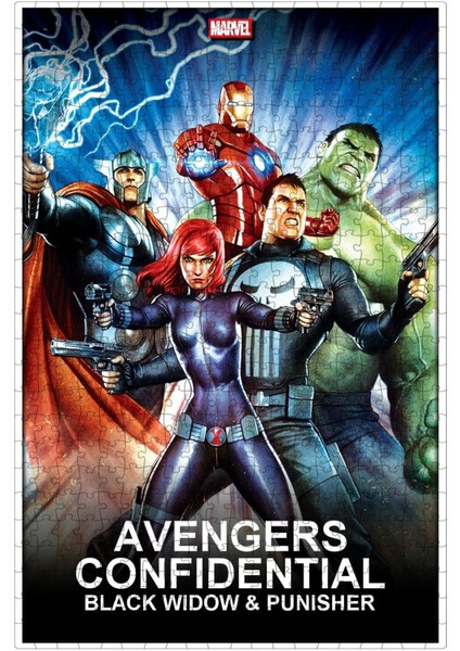 Avengers Confidential: Black Widow & Punisher (2014) Film Posterinin 500 Parça Puzzle Yapbozu