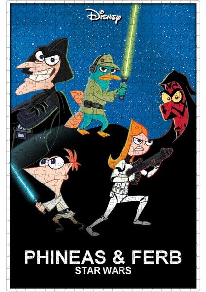 Phineas And Ferb: Star Wars (2014) Film Posterinin 500 Parça Puzzle Yapbozu