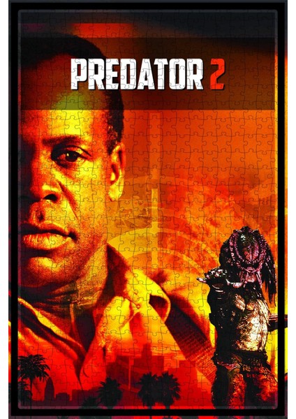 Predator 2 (1990) Film Posterinin 500 Parça Puzzle Yapbozu Sürüm2
