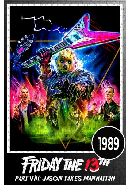 Friday The 13TH Part Vııı: Jason Takes Manhattan (1989) Film Posterinin 500 Parça Puzzle Yapbozu O18