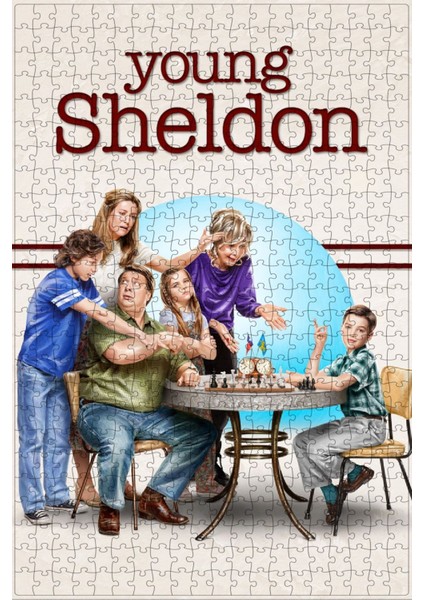 Young Sheldon (2017) Film Posterinin 500 Parça Puzzle Yapbozu Y85