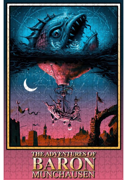 The Adventures Of Baron Munchausen (1988) Film Posterinin 500 Parça Puzzle Yapbozu Sürüm2