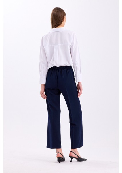 Arkadan Lastikli Yüksek Bel Geniş Paça Palazzo Kadın Rahat Kumaş Pantolon fiyatları