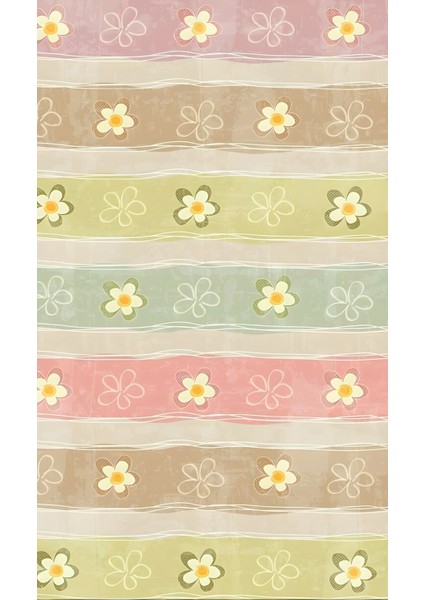 Pastel Renk Bloklu Papatya Dökümlü Yıkanabilir Kaymaz Taban Leke Tutmaz Salon Halısı Yoluk modelleri