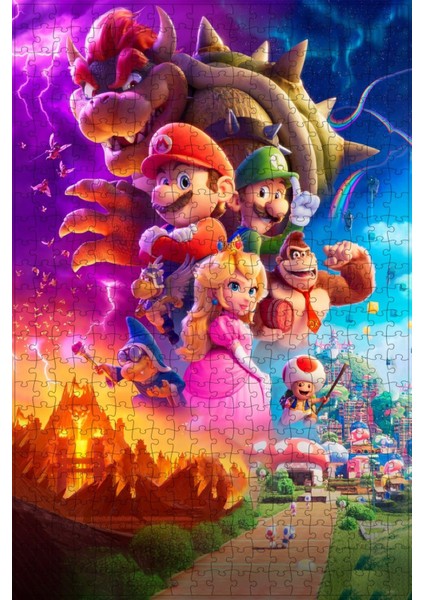 The Super Mario Bros. Movie (2023) Film Posterinin 500 Parça Puzzle Yapbozu Sürüm3 S49