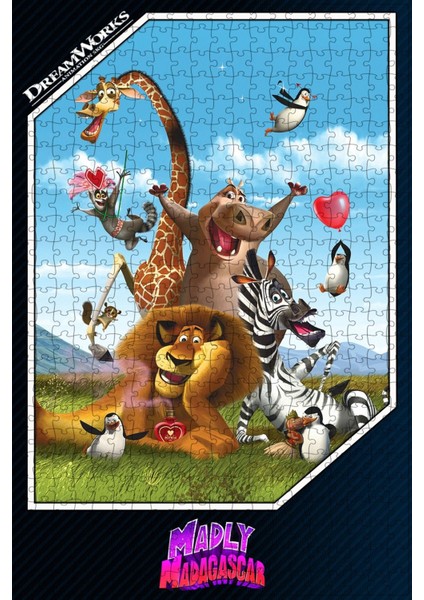 Madly Madagascar (2013) Film Posterinin 500 Parça Puzzle Yapbozu M77