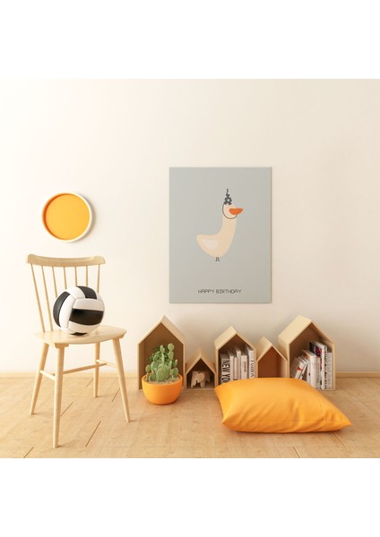 Kaz Minimalist Kanvas Tablo - Bebek Odası Dekorasyon - Çocuk Odası Tablo fiyatları