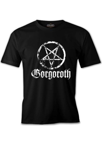 Gorgoroth - Pentagram Logo Siyah Erkek Tshirt
