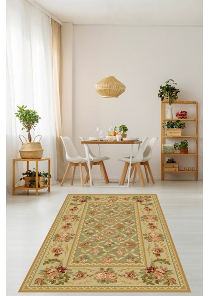 Vintage Floral Desenli Yıkanabilir Kaymaz Taban Leke Tutmaz Salon Halısı fiyatları