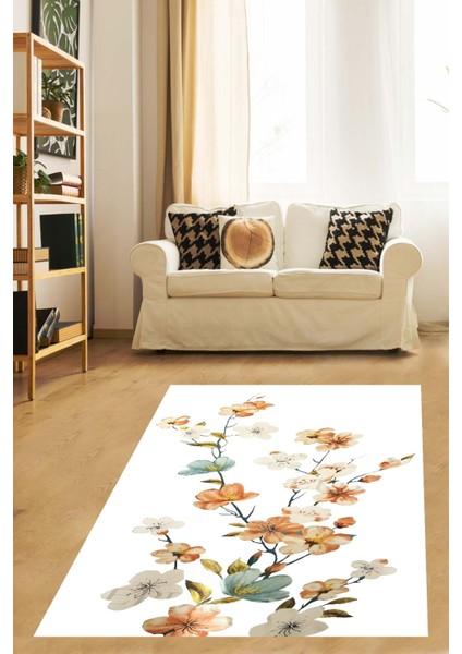 Bohem Çiçekler Yıkanabilir Kaymaz Taban Leke Tutmaz Salon Halısı fiyatları