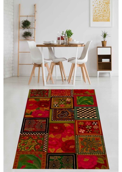Etnik Geleneksel Patchwork Desenli Yıkanabilir Kaymaz Taban Leke Tutmaz Salon Halısı Yoluk fiyatları